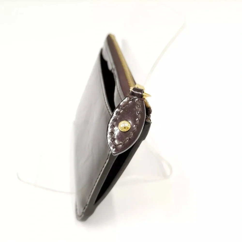 Louis Vuitton Key Chain Card Wallet Zipper Amarante Patent Leather Preowned - Picture 4 of 11